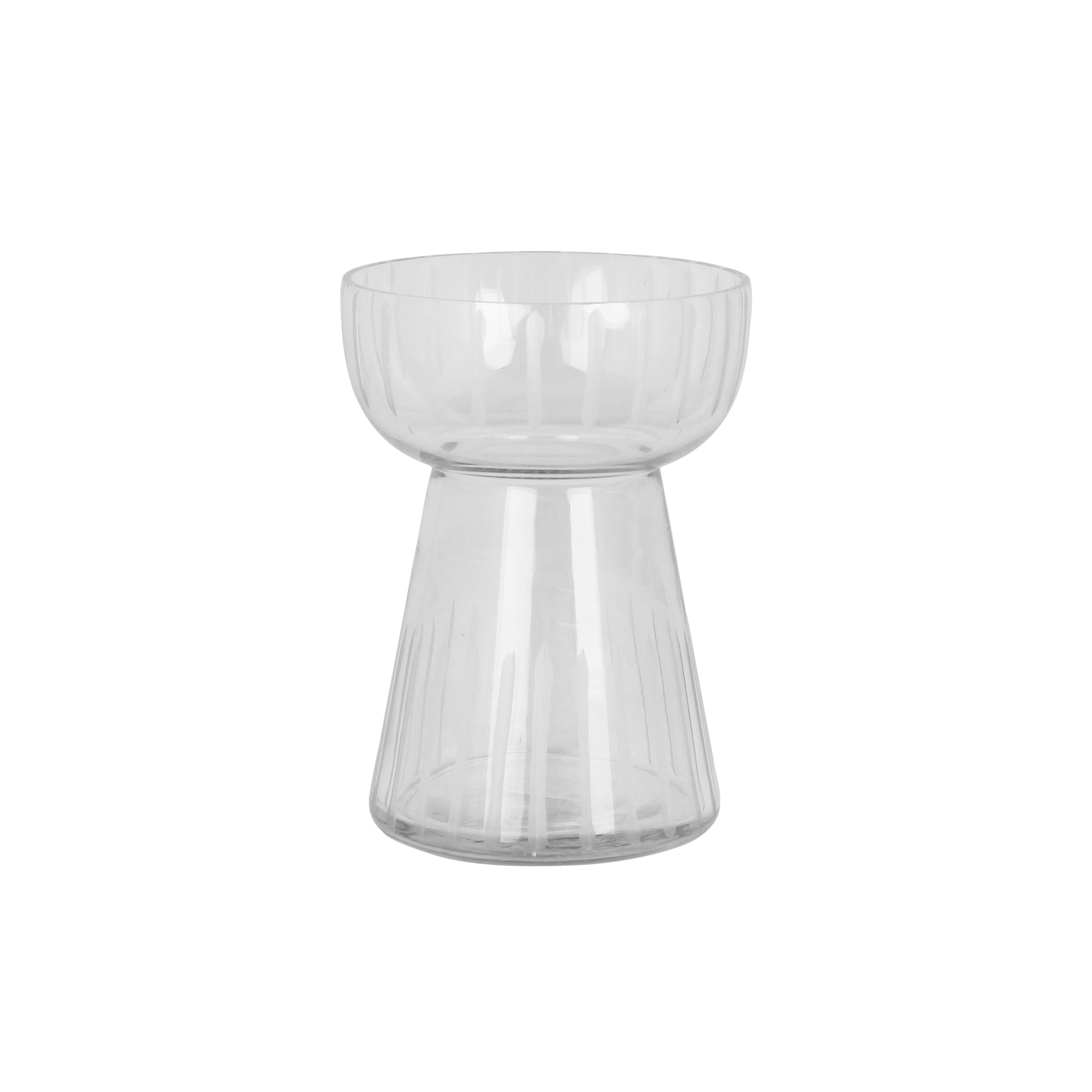 Hyacinth Vase Etched Stripe Low