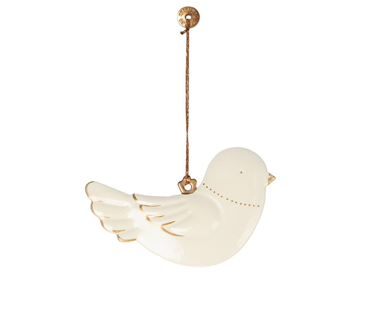 Ornament Bird White/Gold