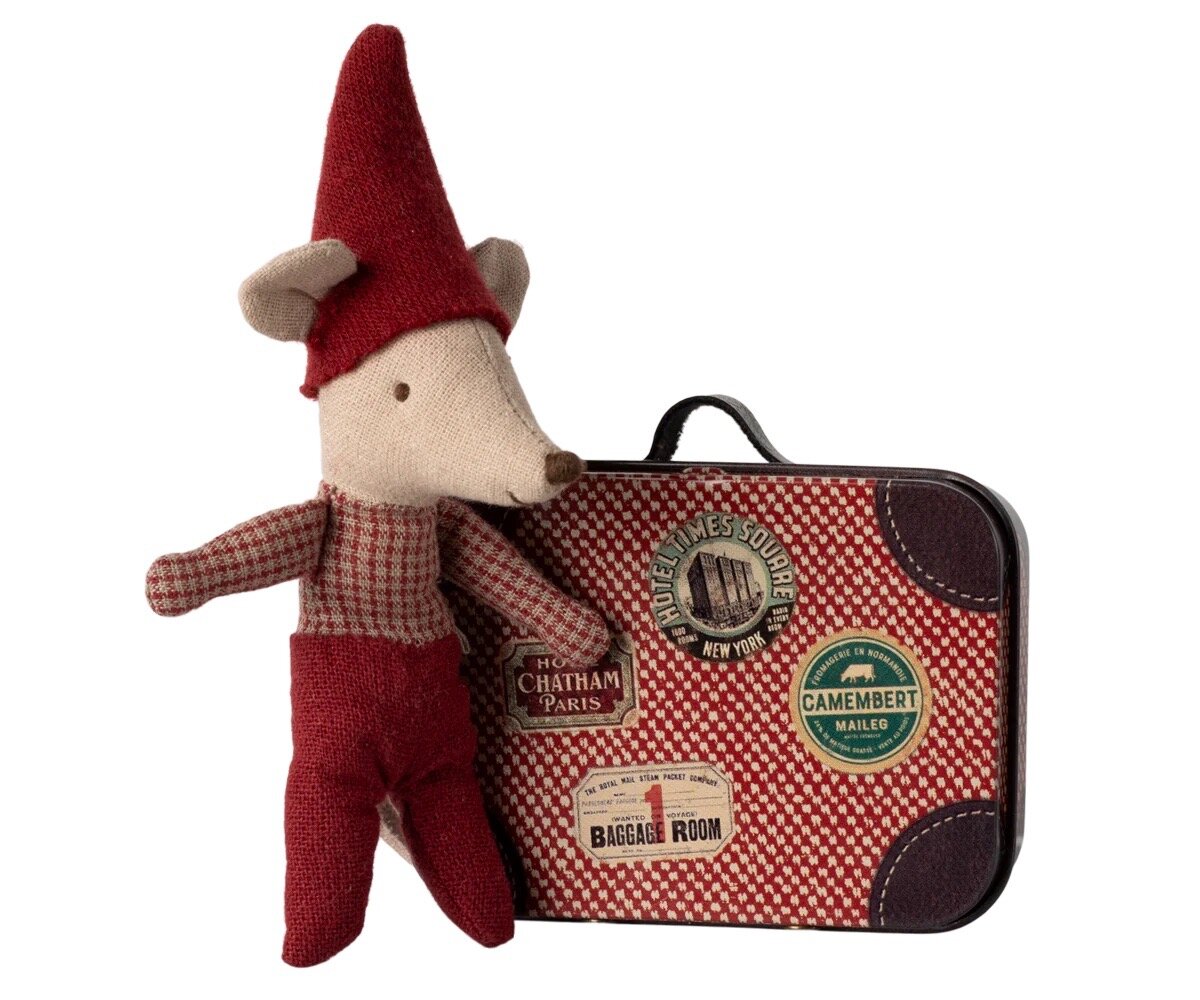 Christmas Mouse in Suitcase