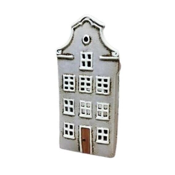 Ceramic House Grey w. White Roof