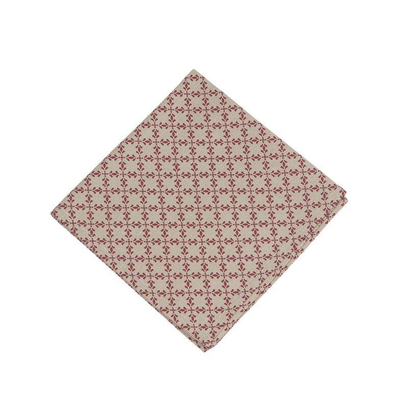 Napkin Ines Red/Linen