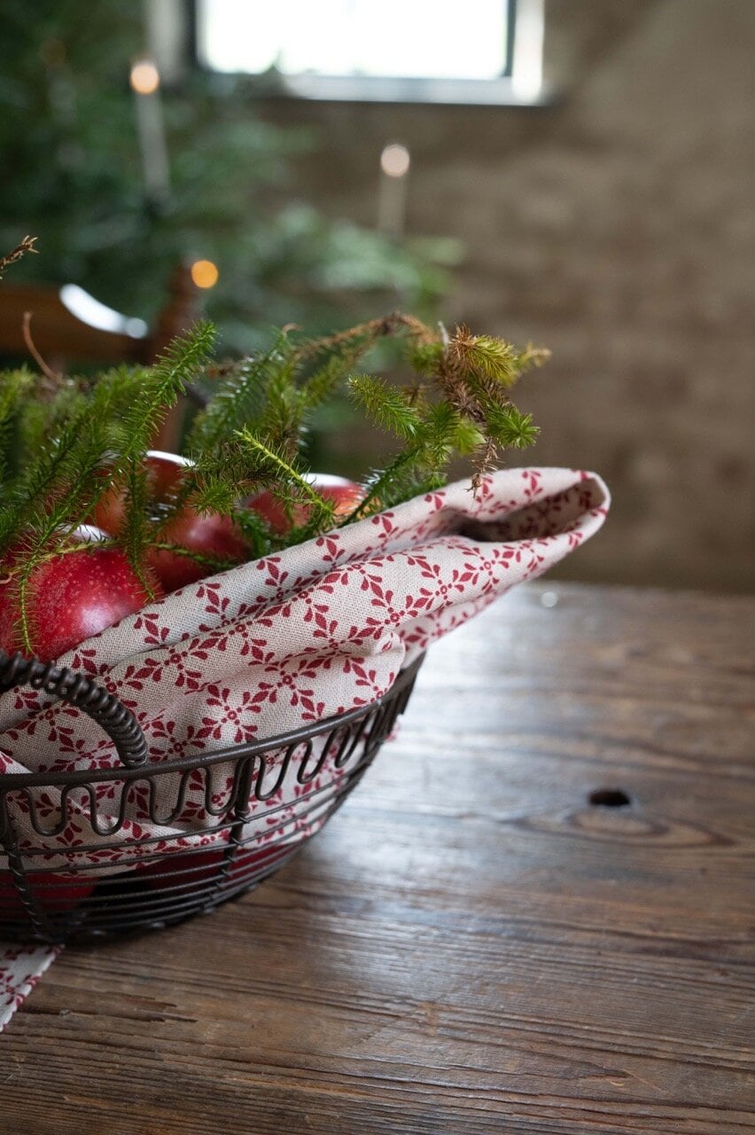 Napkin Ines Red/Linen