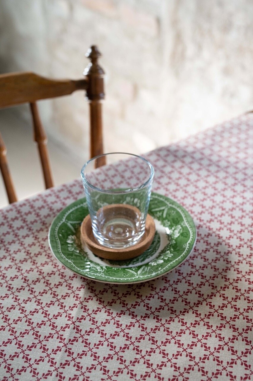 Table Cloth Ines Red/Linen