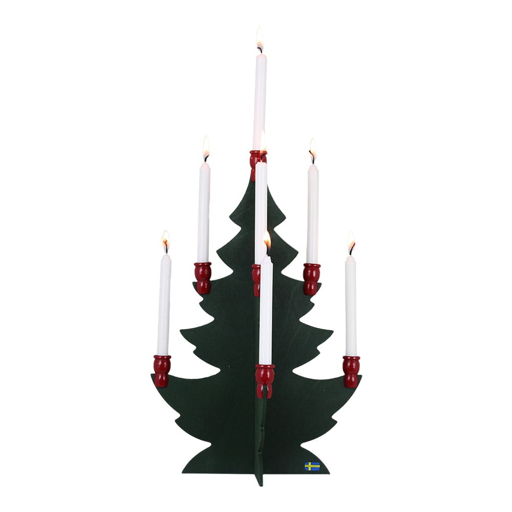 Christmas Tree w. Candle Holders Large Green/Red