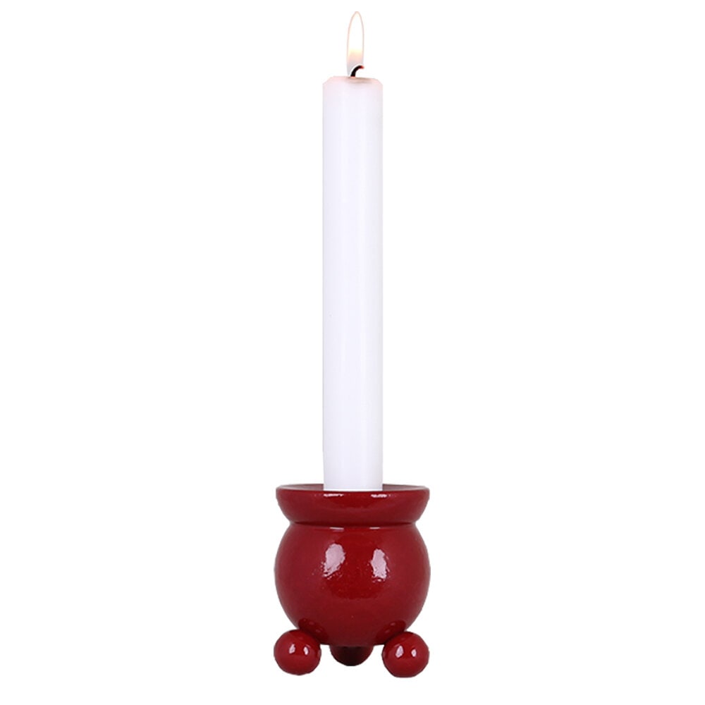 Round Candle Holder for Antique Candle Red