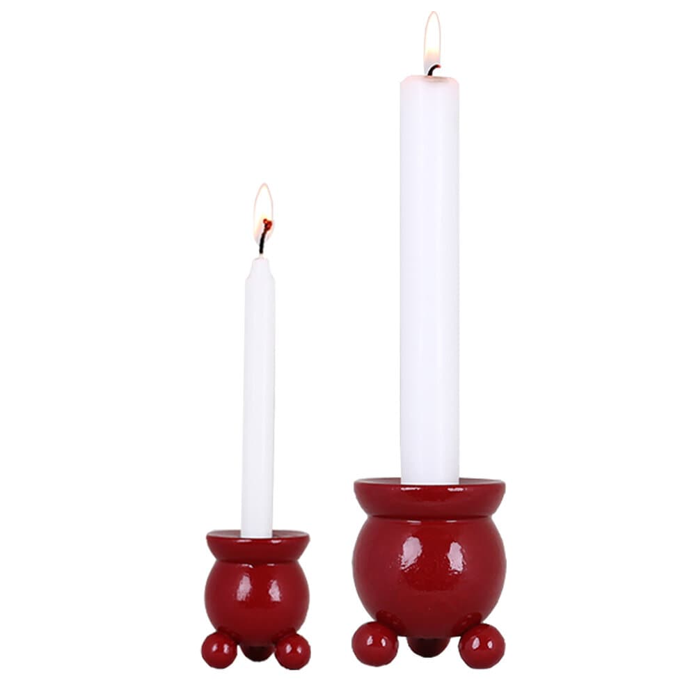 Round Candle Holder for Christmas Candle Red