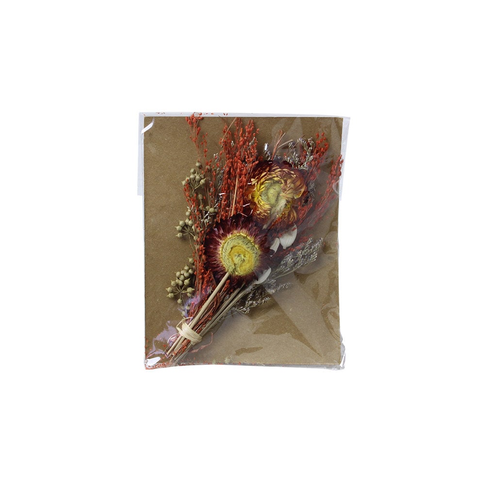 Mini Bouquet w. Greeting Card Orange