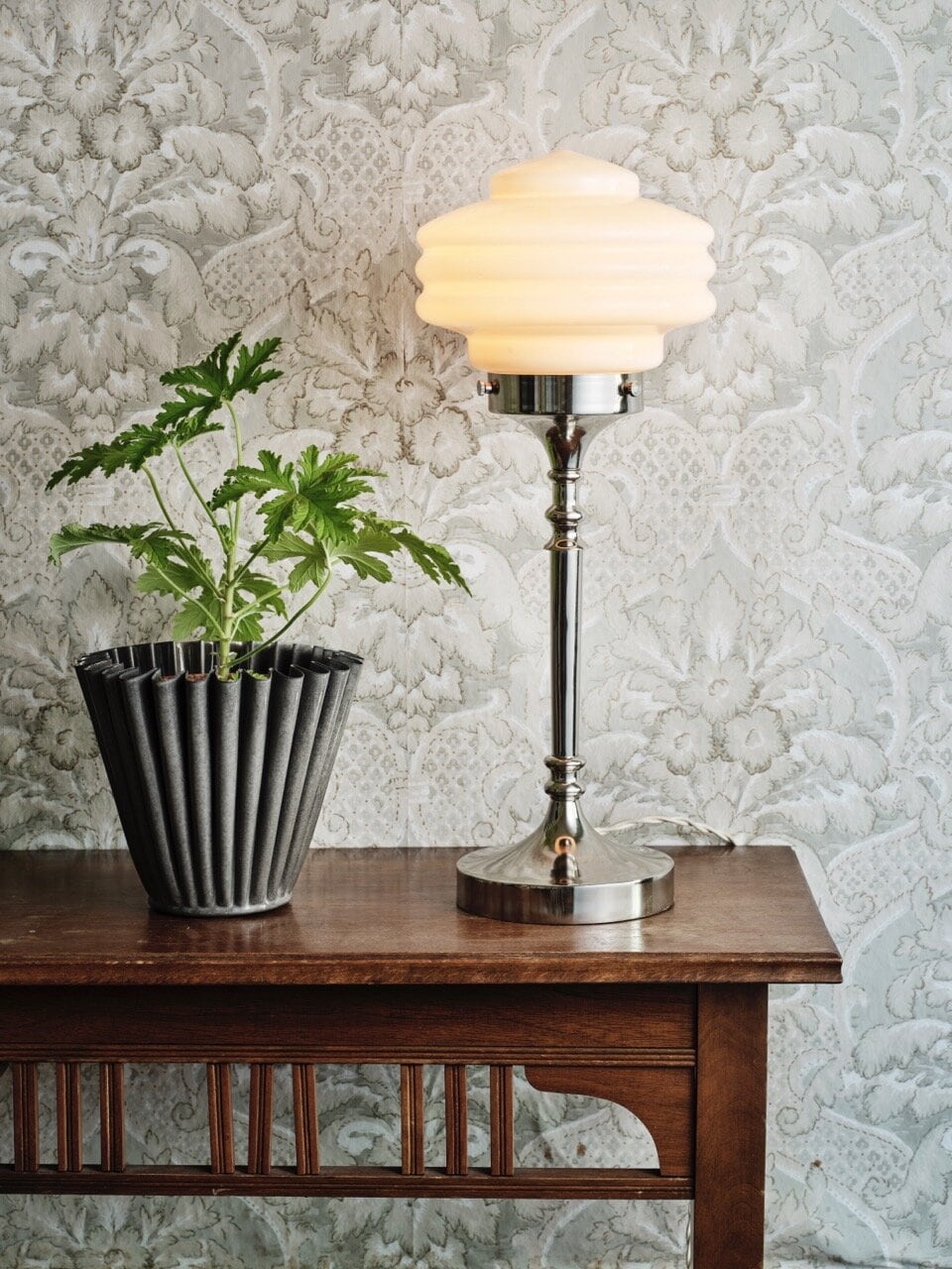 Table Lamp Valter Nickel/Opal Beige