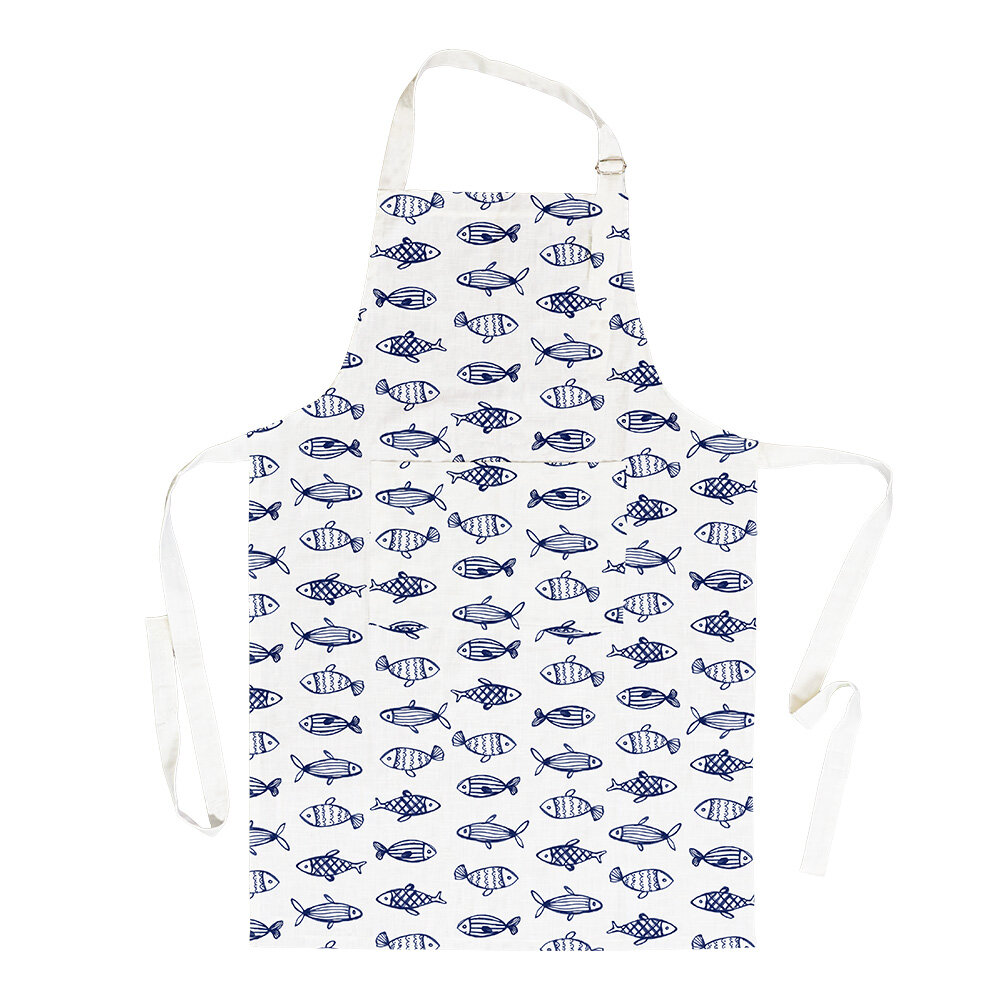 Apron Fiskevik Blue/White