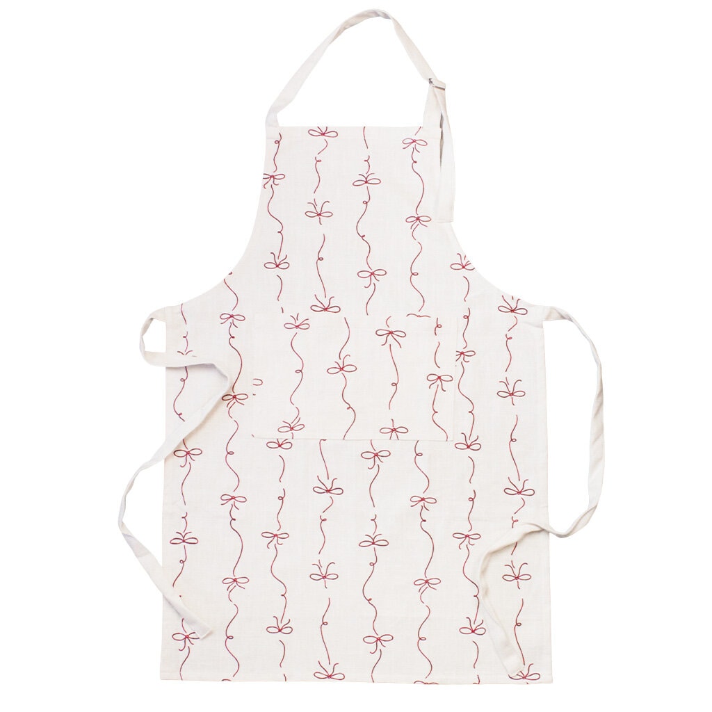 Apron Bow White/Red