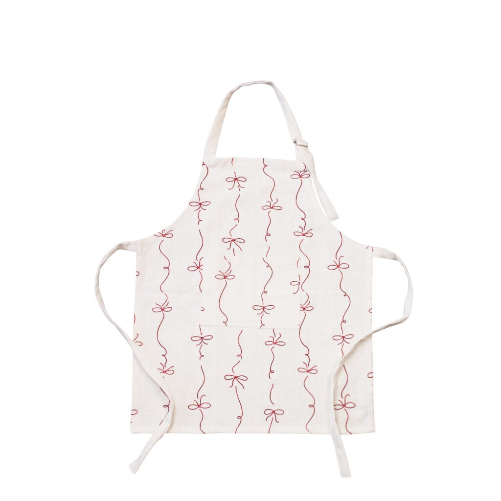 Children’s Apron Bow White/Red