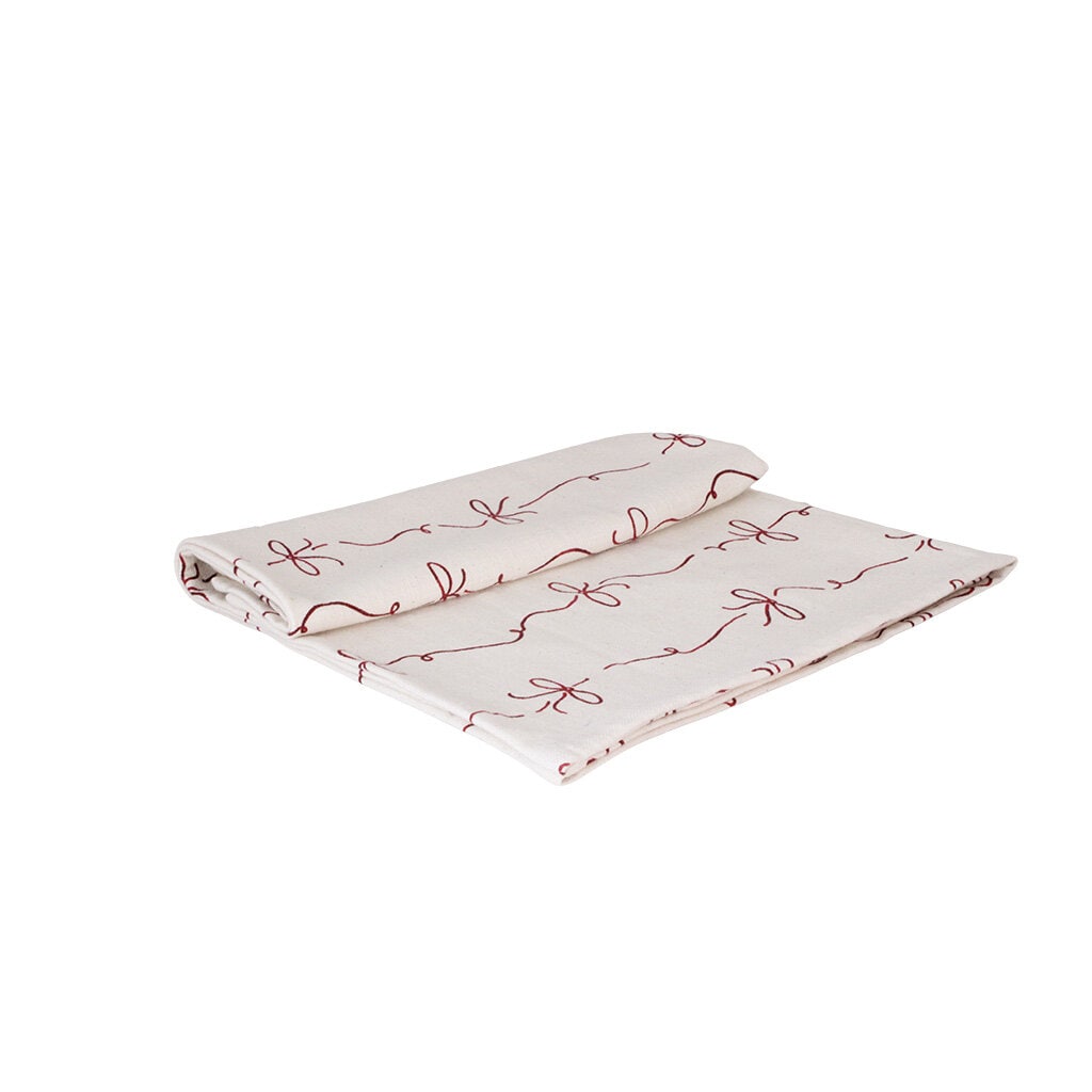 Table Runner Bow White/Red