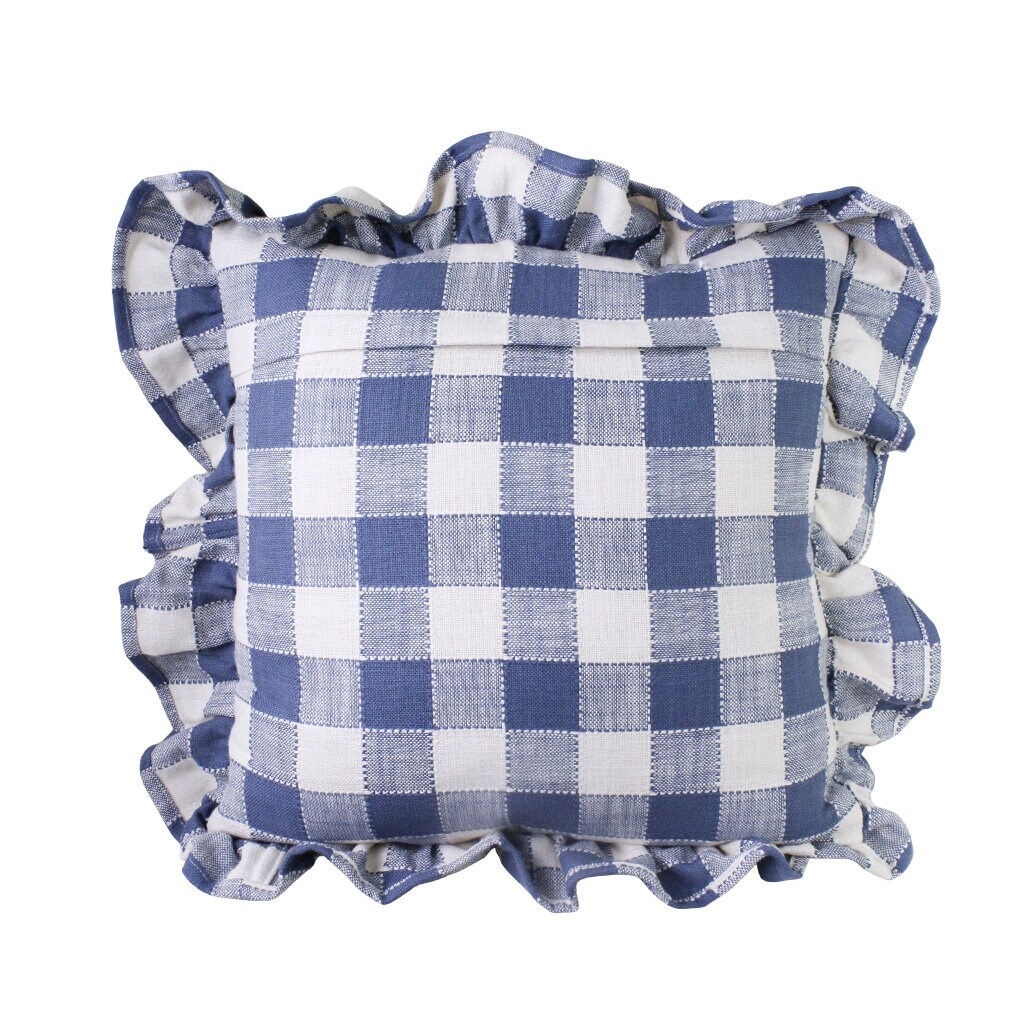 Cushion Cover Ida Check Blue/White