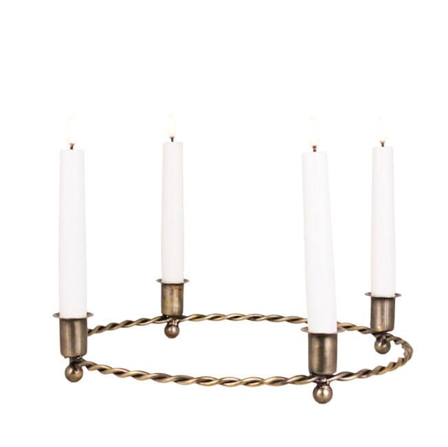 Candle Holder Estelle Round Antique Brass