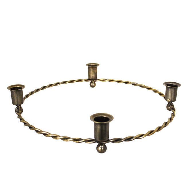 Candle Holder Estelle Round Antique Brass