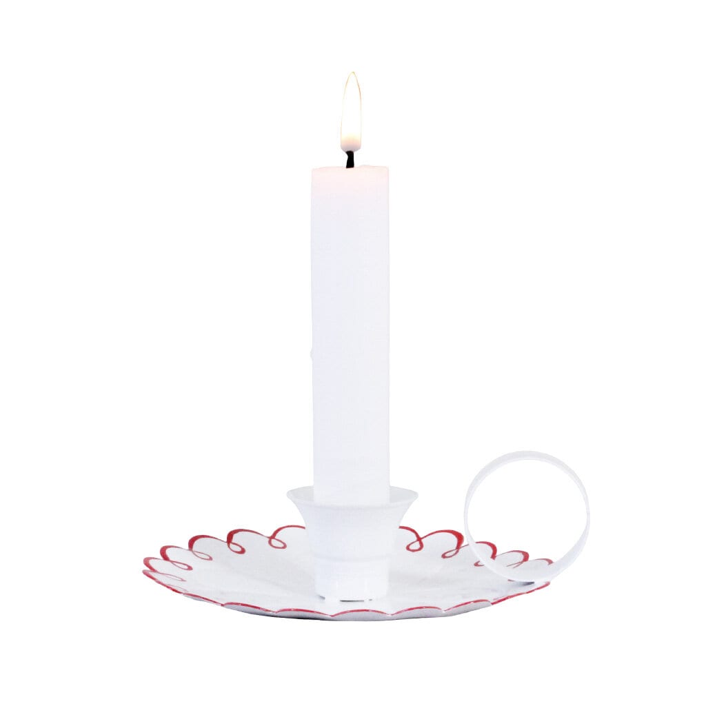 Candle Holder Saga White/Red