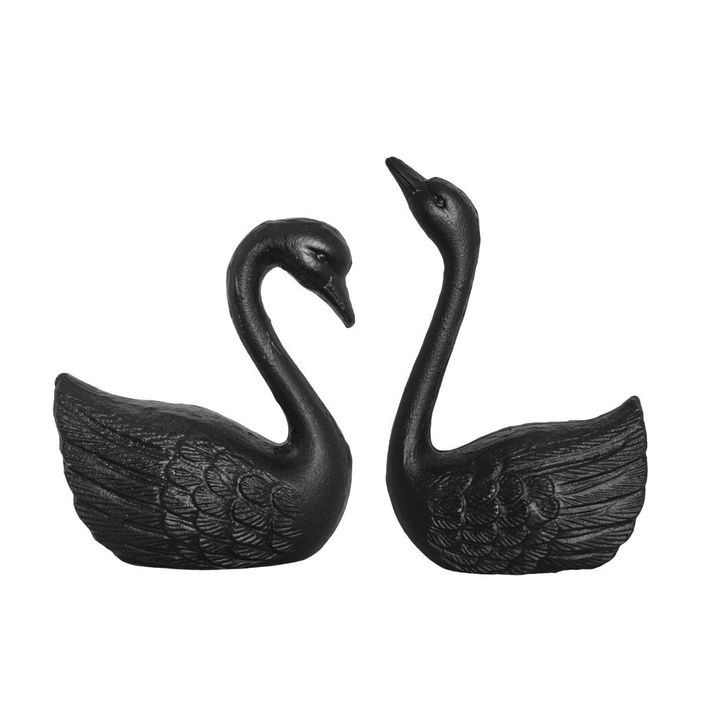 Book End Swans S/2 Cast Iron