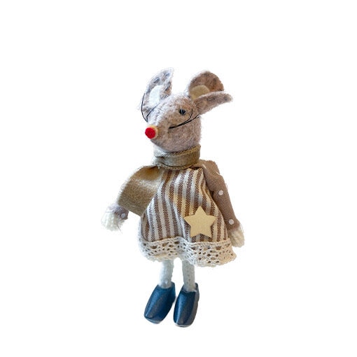 Christmas Mouse w. Beige Dress