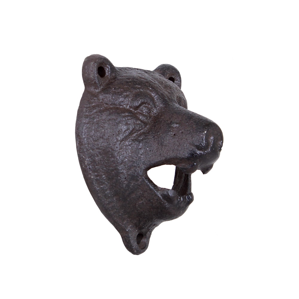 Bottle Opener Bear Iron Antique Brown