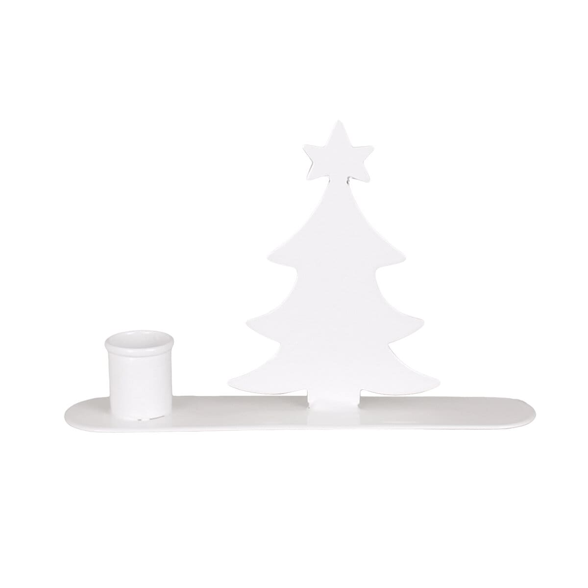 Candle Holder Christmas Tree White