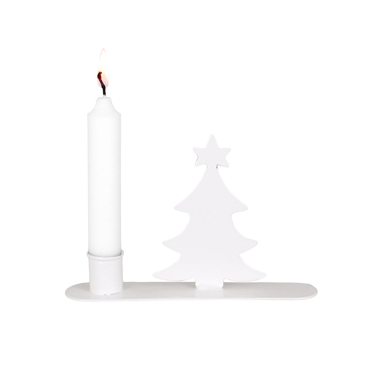 Candle Holder Christmas Tree White