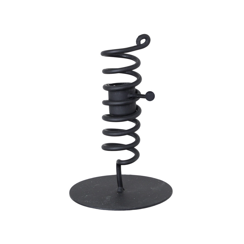 Candle Holder Spiral Black