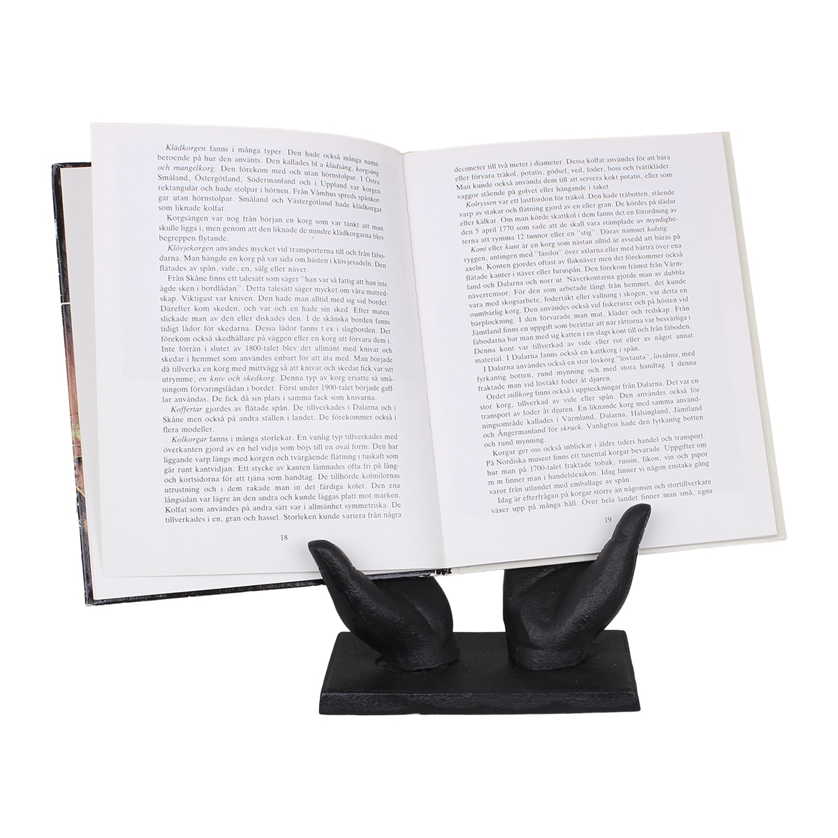 Book Holder Hands Cast Iron Black