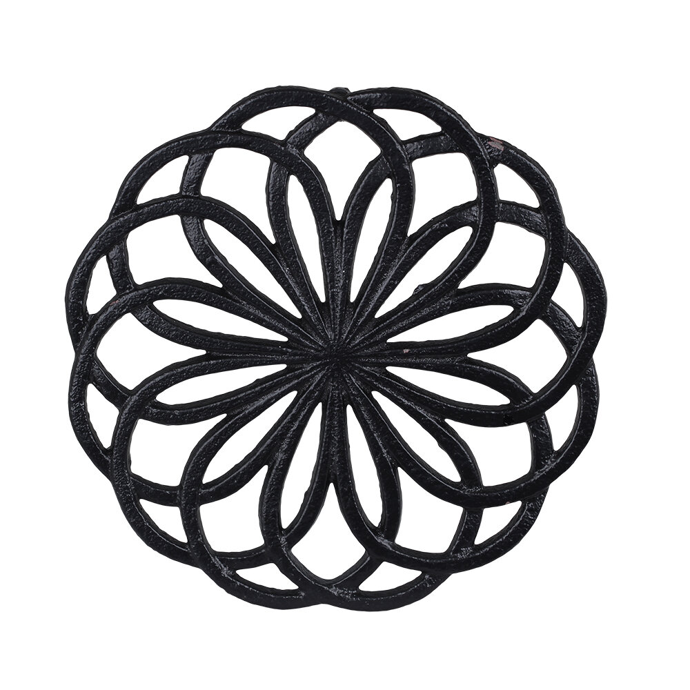 Trivet Flower Cast Iron Black