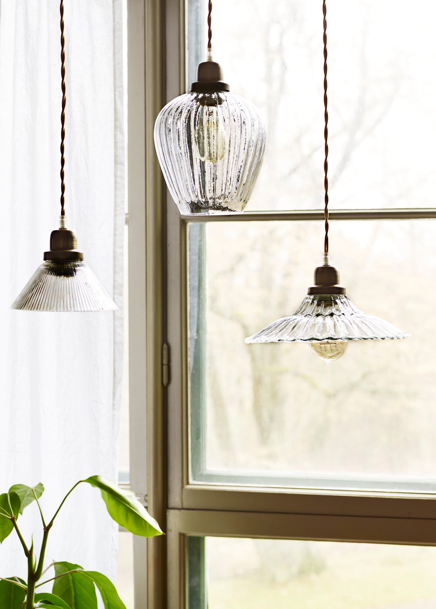 Pendant Lamp Gunilla Wide Clear/Antique Brass