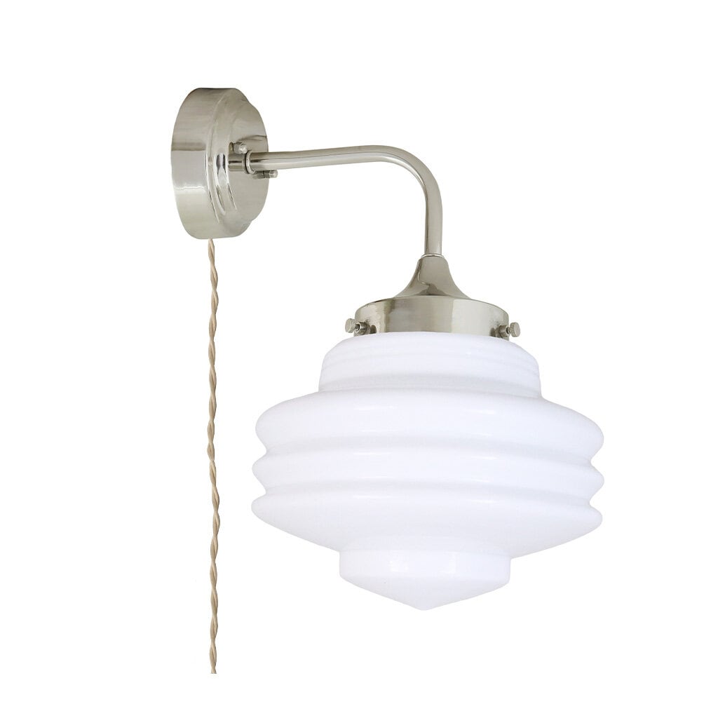 Wall Lamp Valter Nickel/Opal White