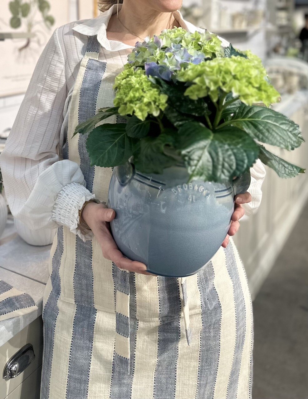 Apron Ida Stripe Blue/White