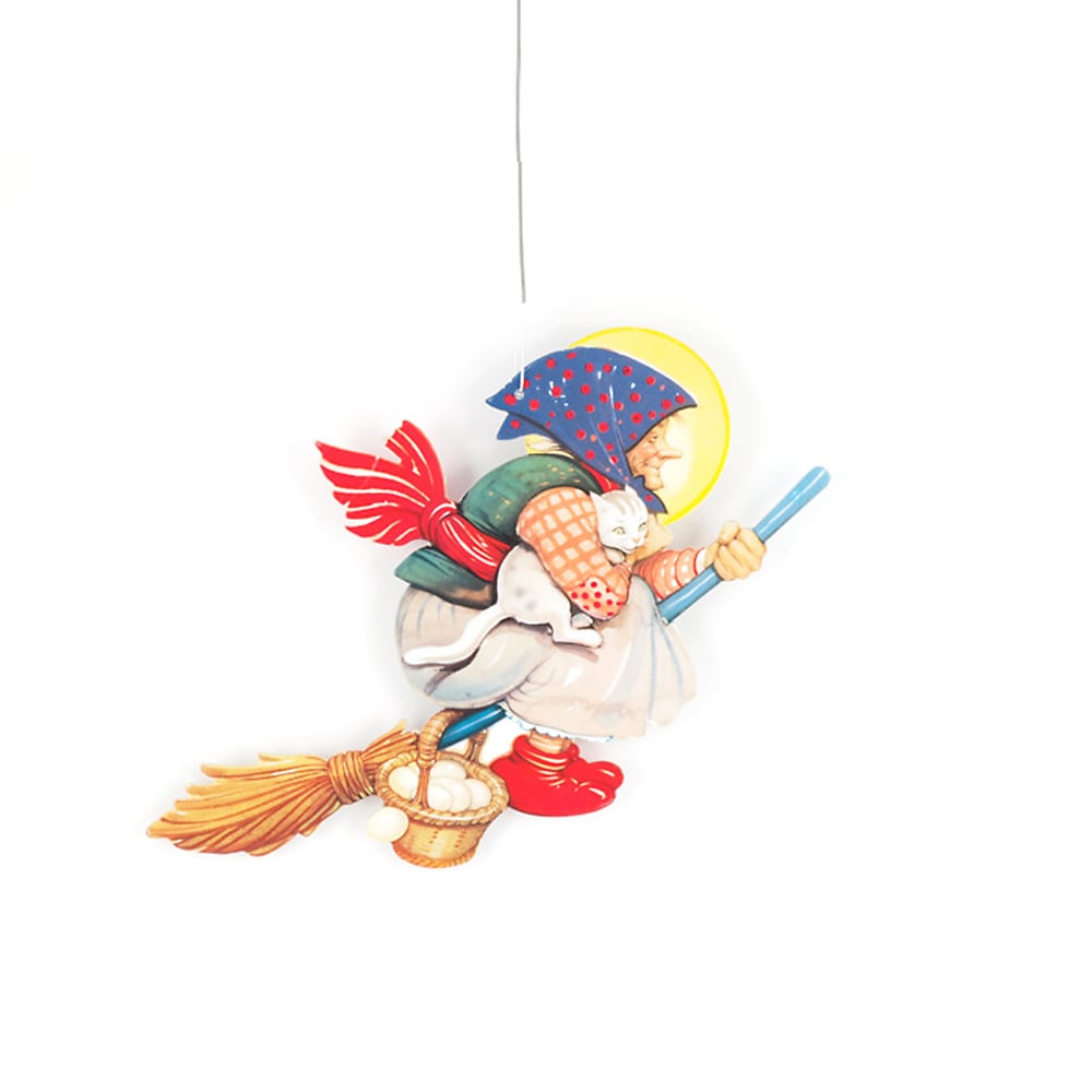 Easter Witch w. Egg Basket Paper Large