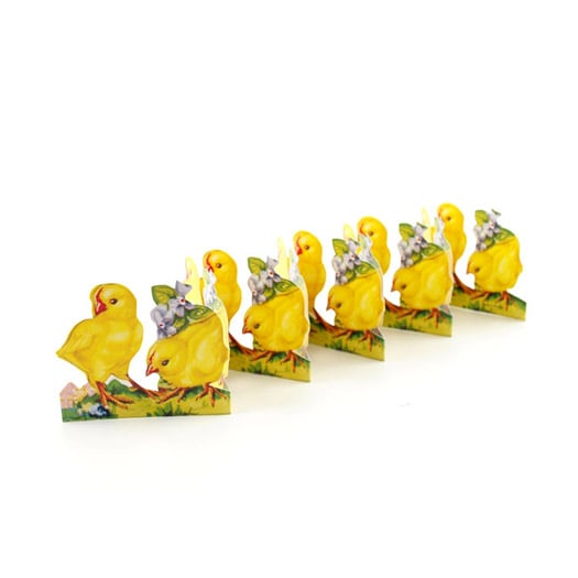 Fold Out Paper Row Chicken Pair